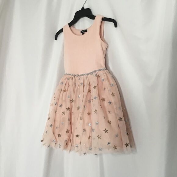 Zunie Glitter Star Ponte & Tulle Dress (H13) - Picture 3 of 6